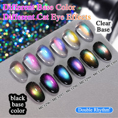 Double Rhythm swatch fan with six color shifts revealing multi-chrome effects