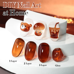 Double Rhythm swatch on nail tip illustrating buildable translucent depth
