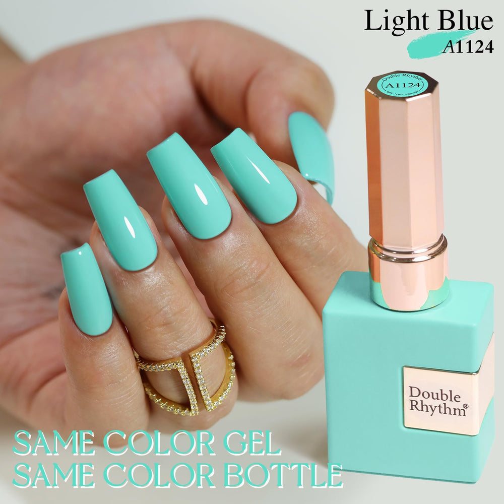 Double Rhythm swatch on nail tips illustrating shade and consistent coverage benefit