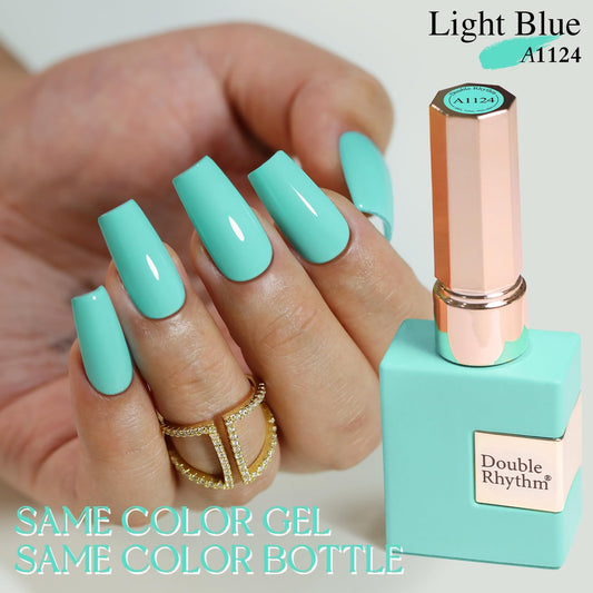 Double Rhythm swatch on nail tips illustrating shade and consistent coverage benefit