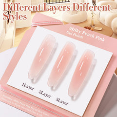 Double Rhythm swatch on nail tips illustrating buildable translucent layers