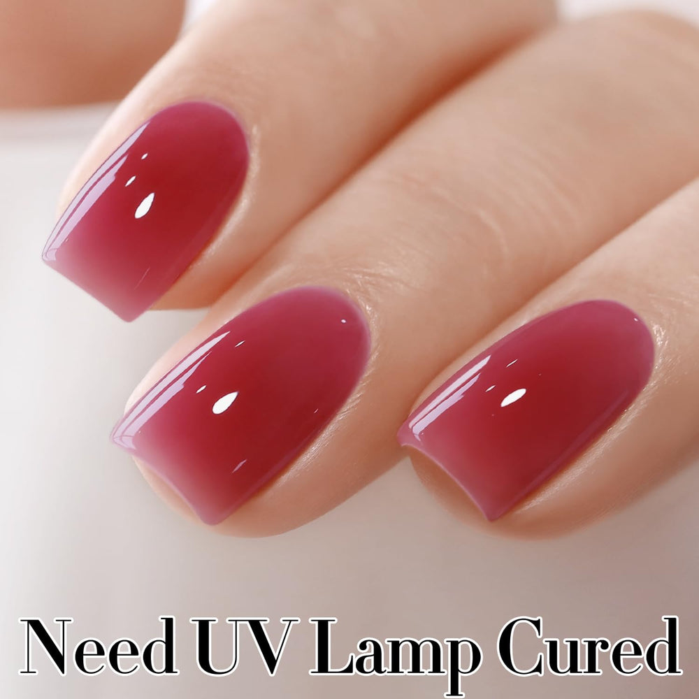 Double Rhythm swatch on nail wheel illustrating range of translucent tones for planning looks