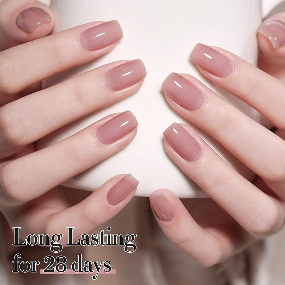 Double Rhythm swatch on nail wheel showing buildable color options benefit