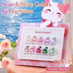 Double Rhythm color swatches card showing layering options and benefit of customizable tones