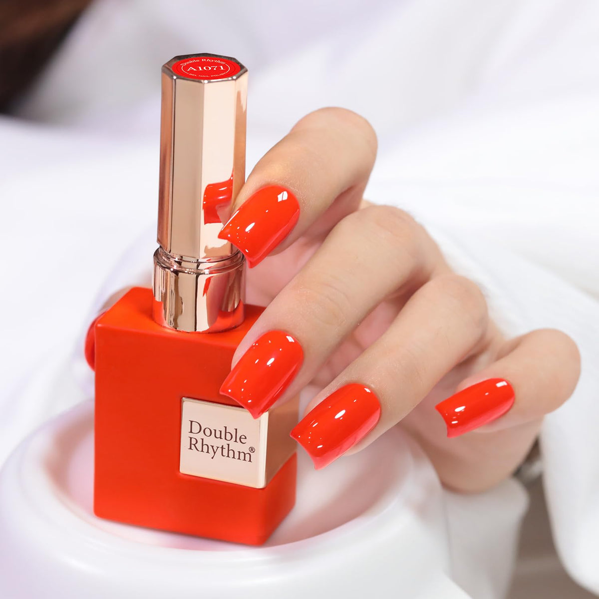 Double Rhythm front bottle showing tangerine shade and accurate color preview