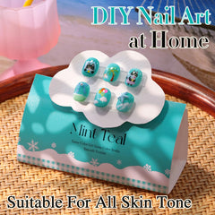 Double Rhythm brush stroke of teal polish demonstrating buildable translucency