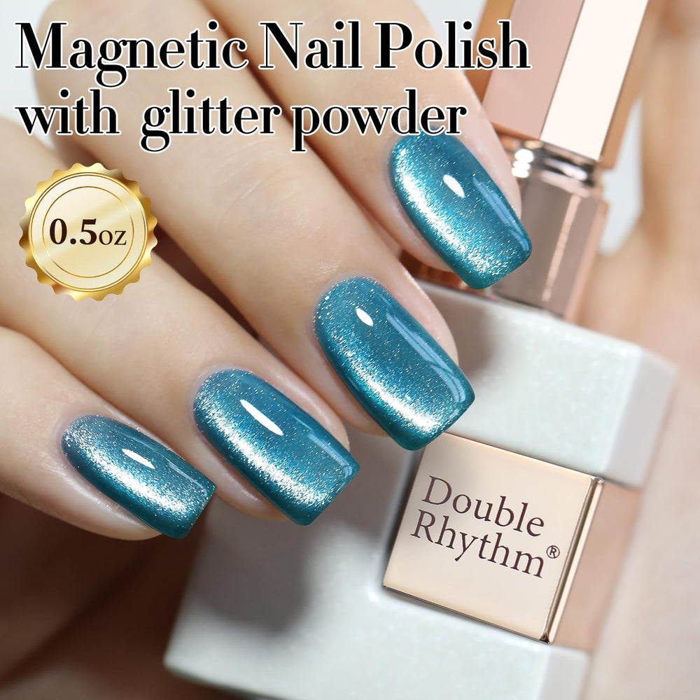 Double Rhythm brush stroke swatch showing teal shimmer and smooth coverage