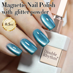 Double Rhythm brush stroke swatch showing teal shimmer and smooth coverage