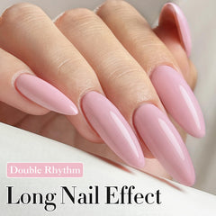 Double Rhythm brush stroke texture highlights smooth creamy-pink coverage benefit