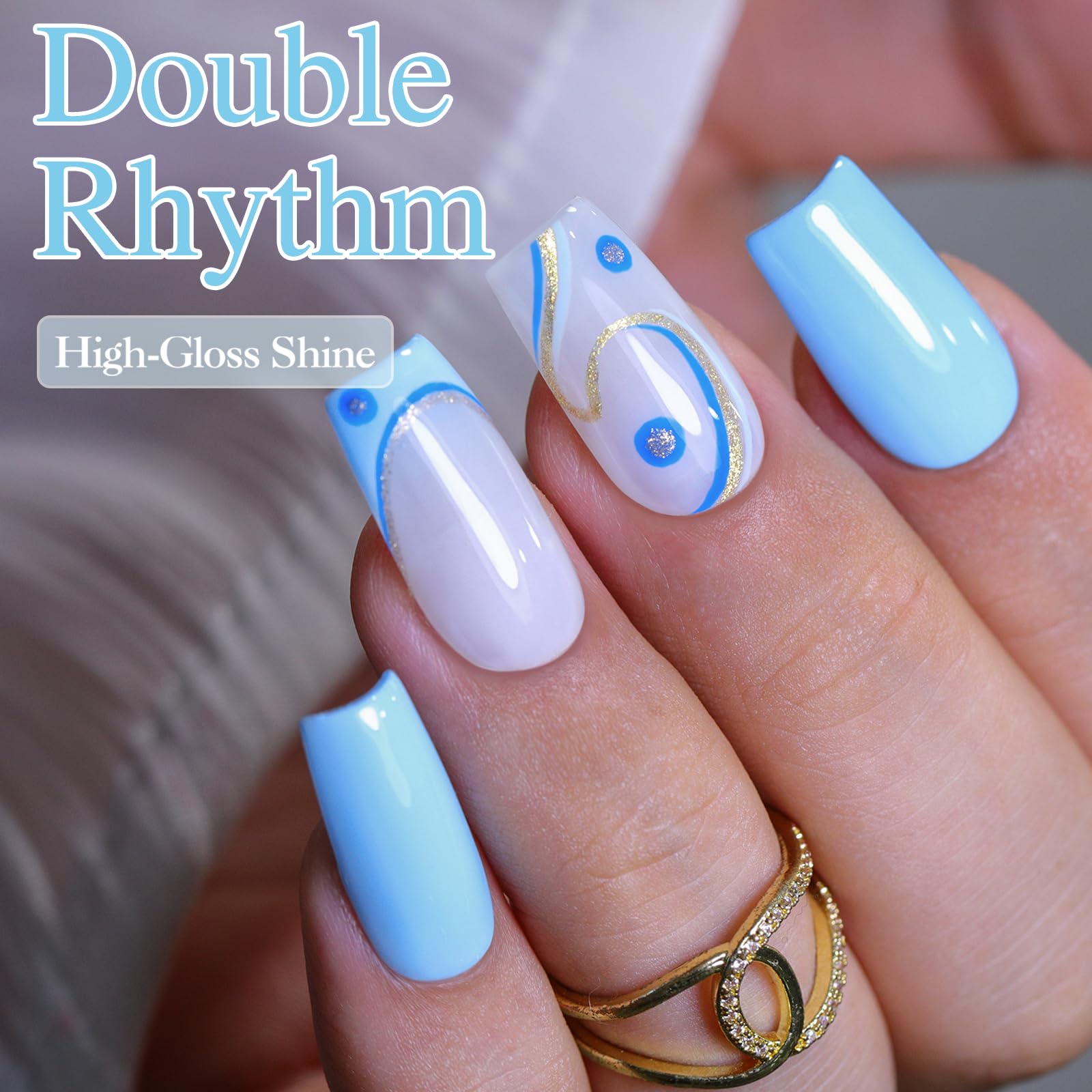 Double Rhythm close-up texture of cured gel showing high-gloss shine