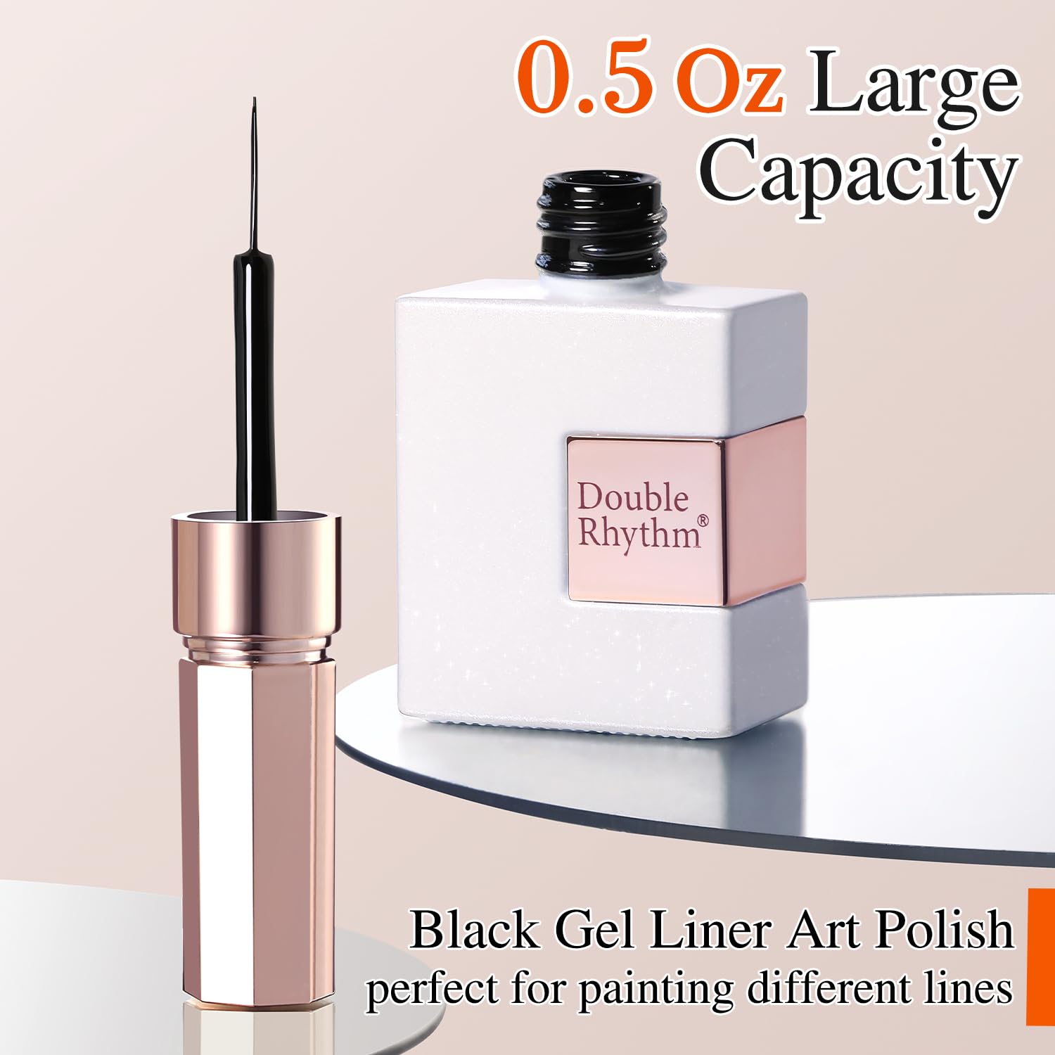 Double Rhythm gel texture swirl revealing metallic sheen for mirror effects