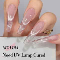 Double Rhythm finished nails with top coat glossy shine and long-wear benefit