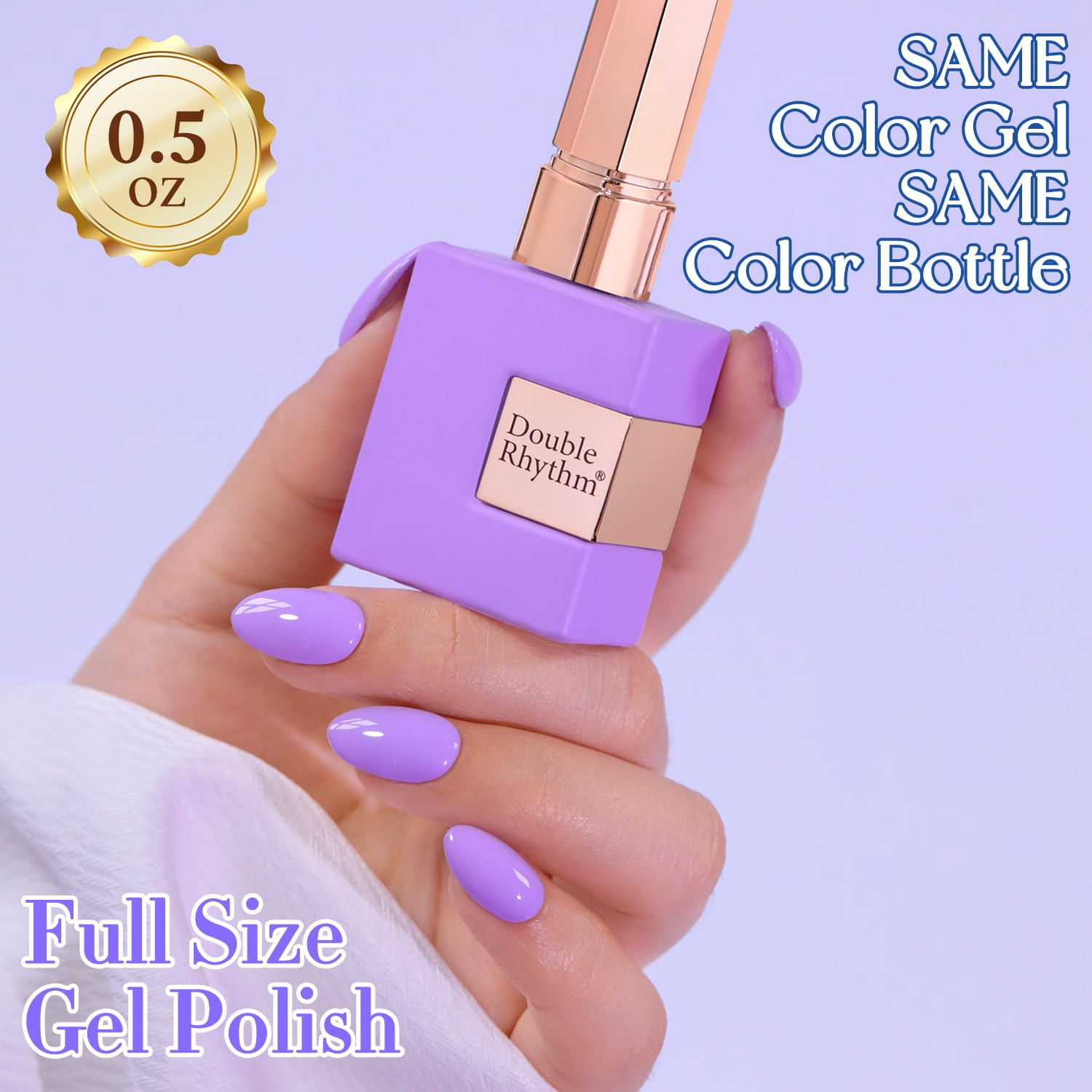 Double Rhythm on nails showing French manicure effect and elegant finish