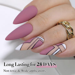 Double Rhythm swatch set on tips showing true wine purple color accuracy