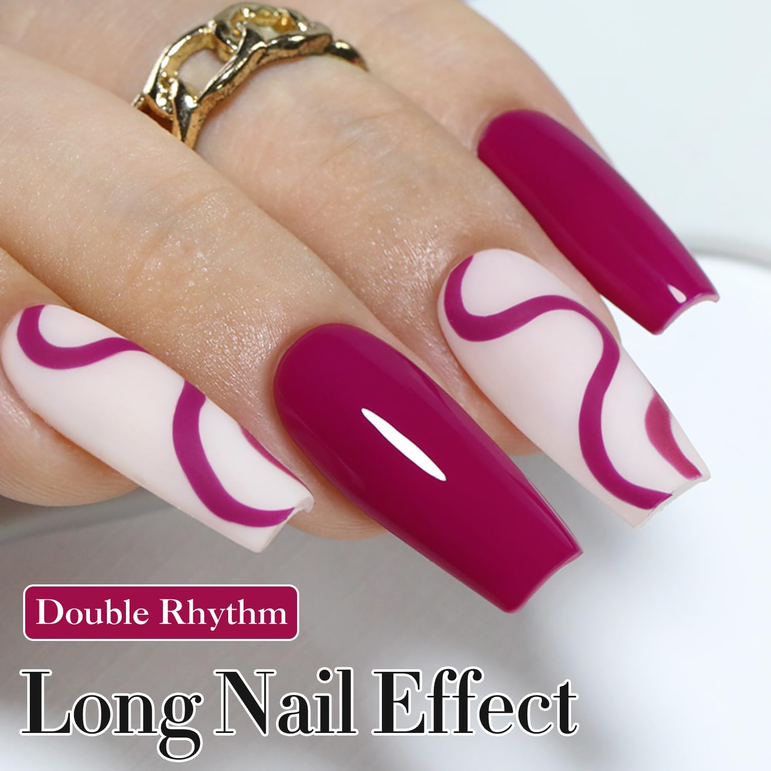 Double Rhythm close-up of polish texture demonstrating high-gloss finish benefit
