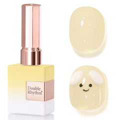 Double Rhythm front bottle showing translucent pastel yellow and capacity