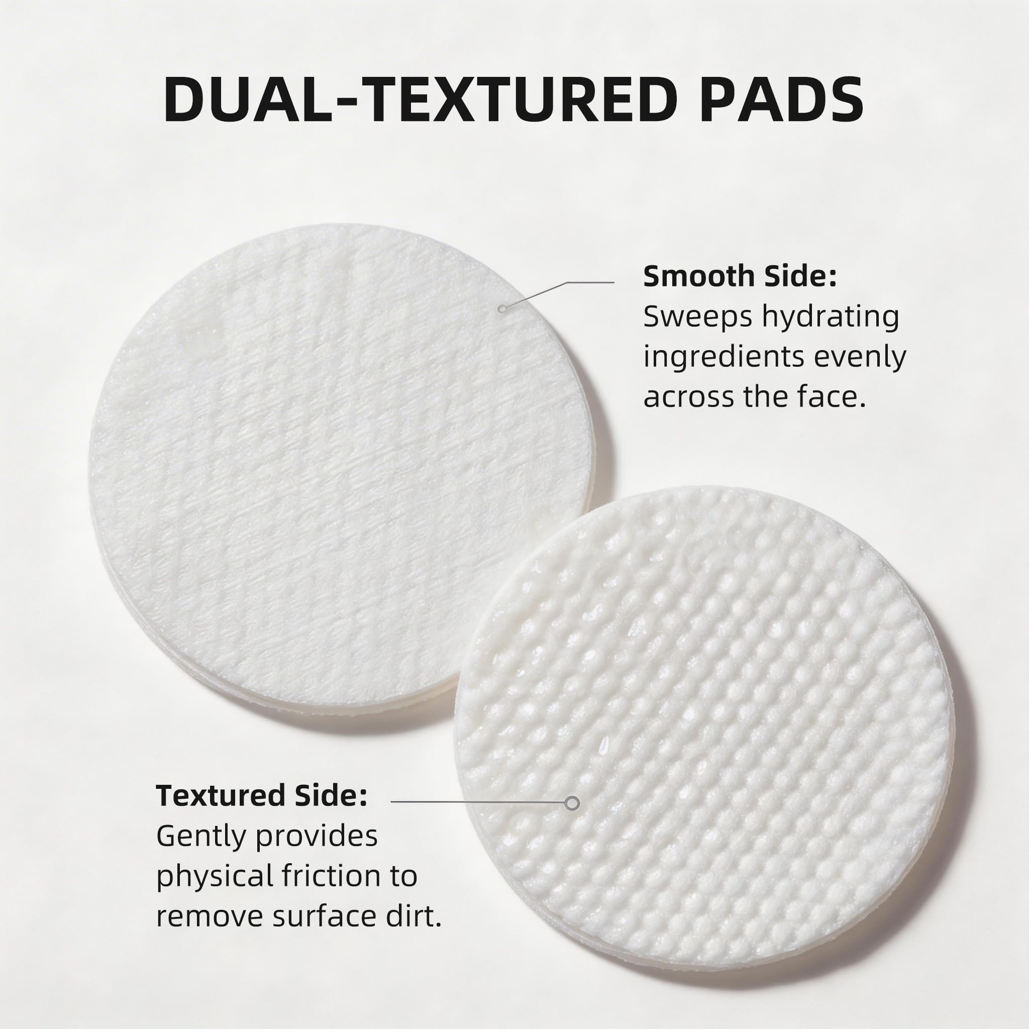 DOUCEWAND pad swiped on cheek helping refine skin texture