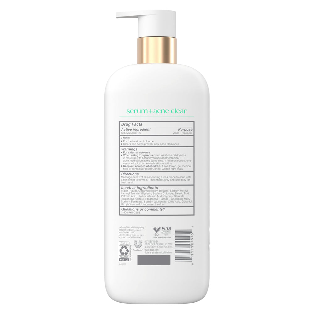 Dove gel-serum texture close-up highlighting smooth exfoliating action