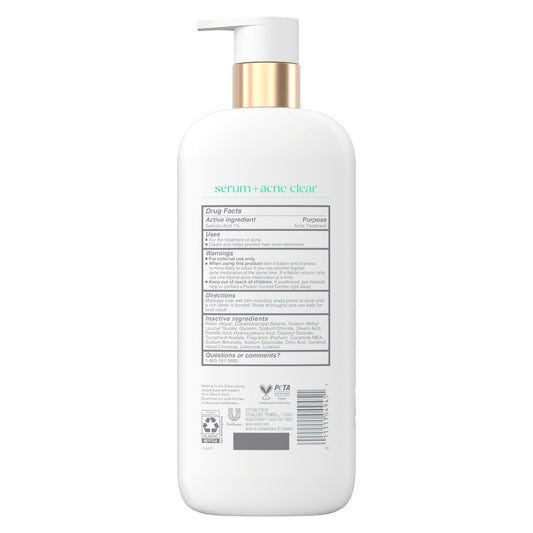 Dove gel-serum texture close-up highlighting smooth exfoliating action