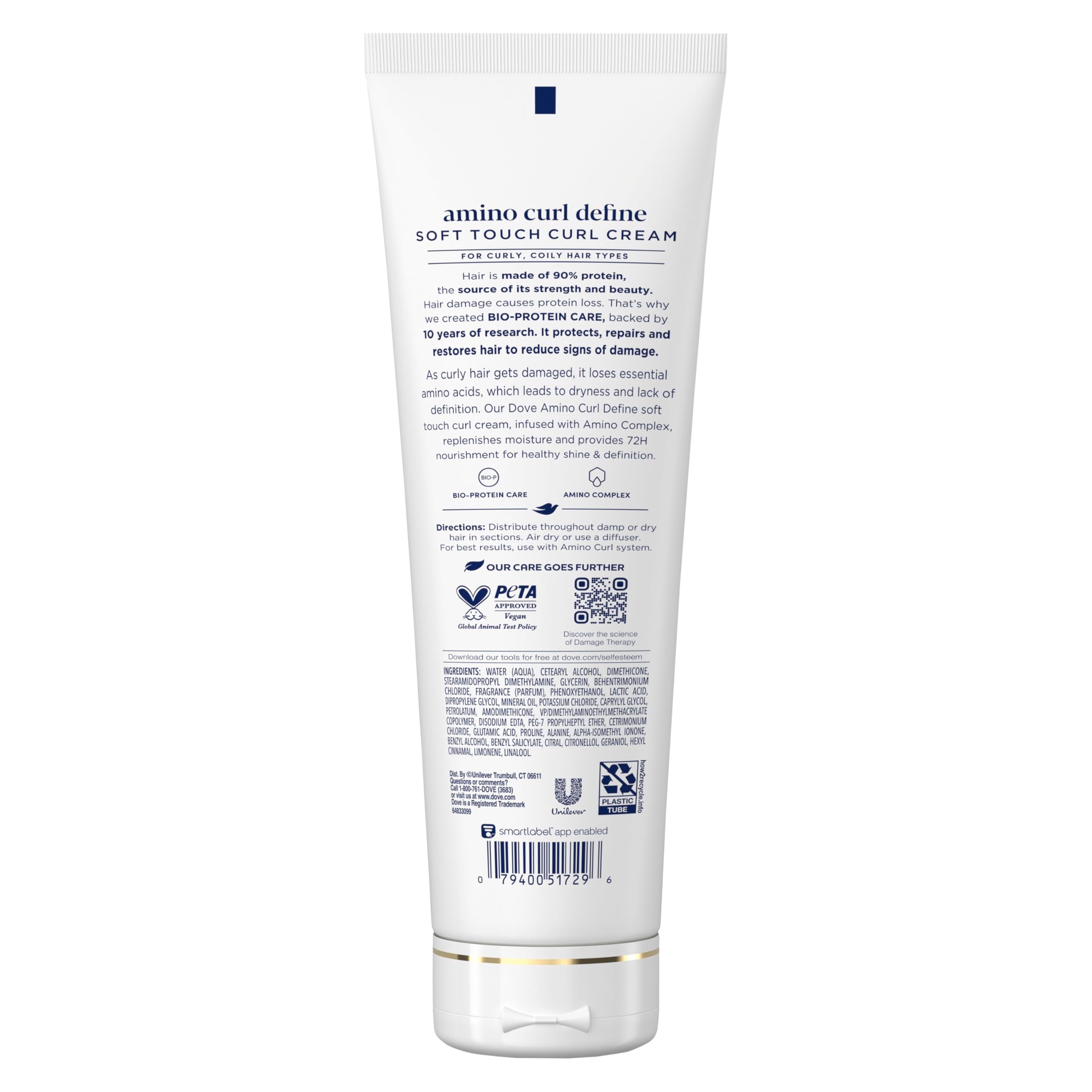 Dove open cap revealing cream texture to show spreadable moisturizing benefit