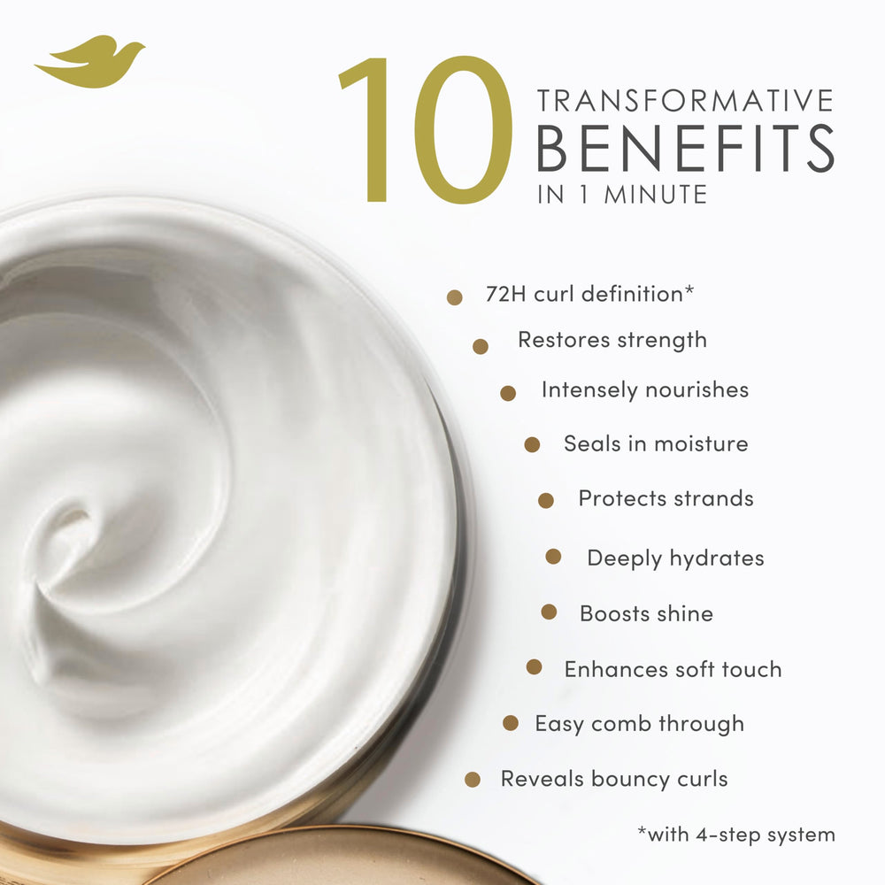 Dove mask in hand demonstrating scoopable amount and ease