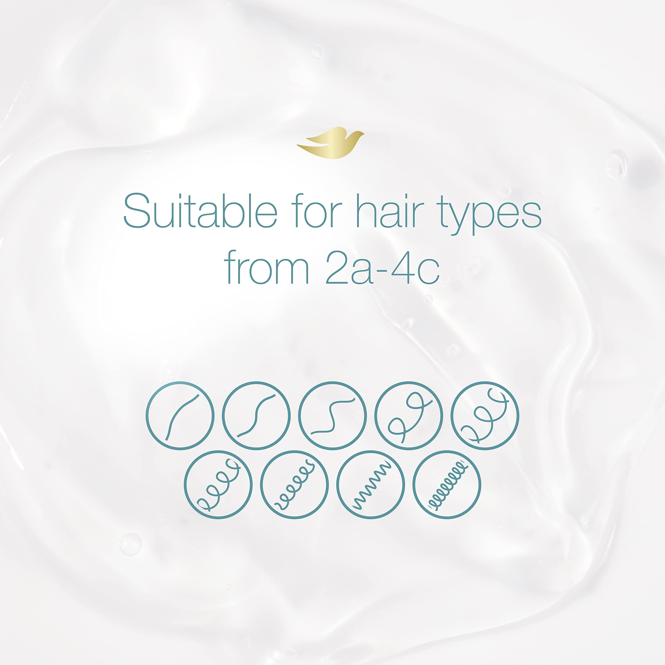 Dove shampoo in shower being applied to textured hair to demonstrate in-use hydration
