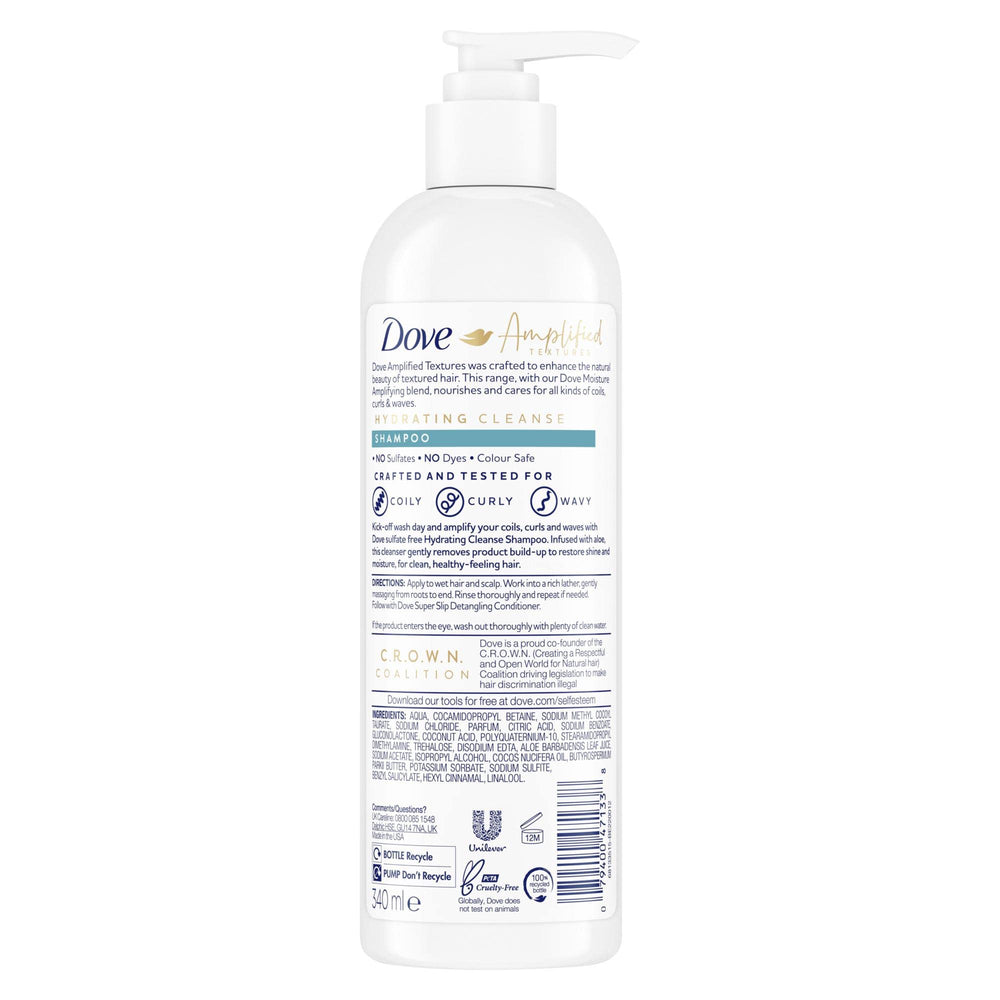 Dove shampoo foam close-up showing texture and gentle lather to hydrate curls