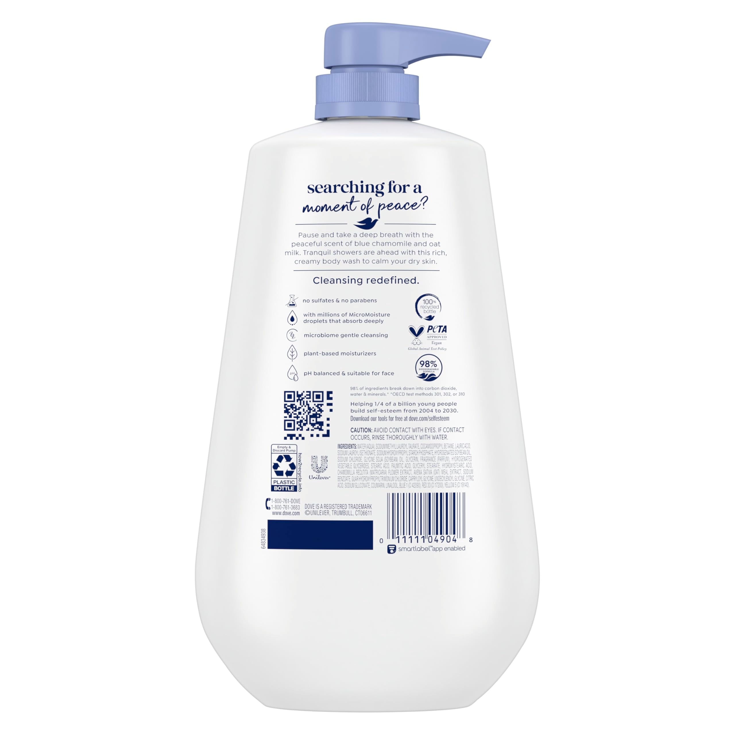 Dove pump closeup highlighting easy dispensing and control