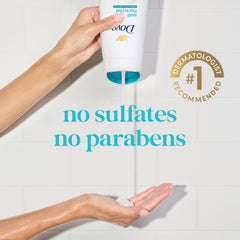 Dove body wash in shower scene showing in‑use cleansing and comfort benefit