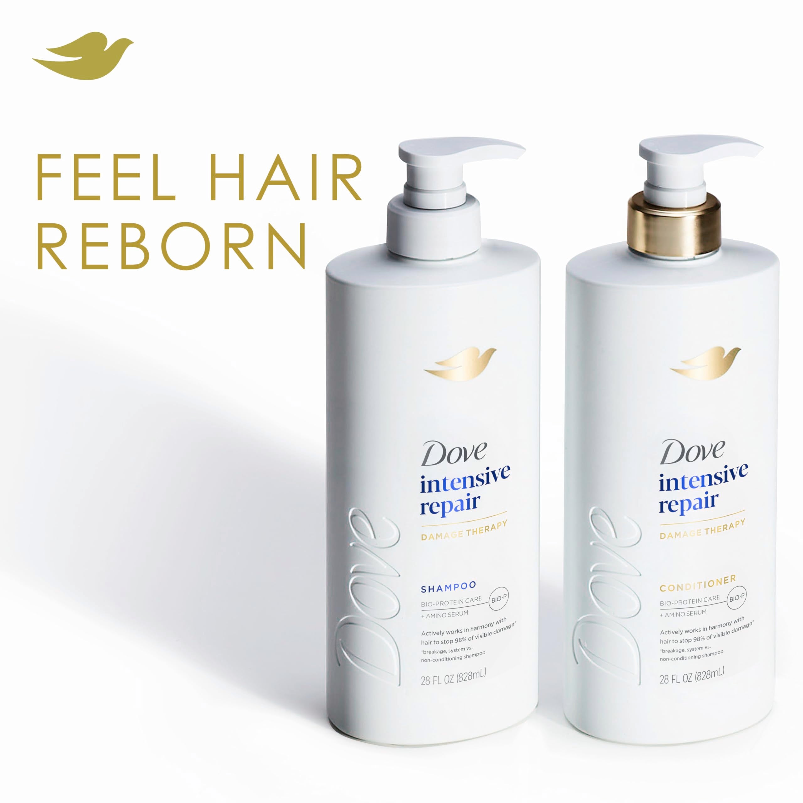 Dove conditioner being applied to mid-lengths and ends for repair benefit