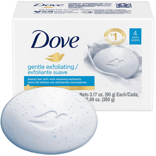 Dove beauty bar front packaging showing brand and soothing benefits