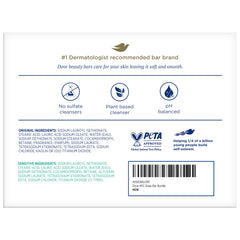 Back of Dove packaging showing ingredients and hypoallergenic notes