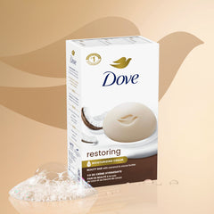 Dove beauty bar wrapper label detail showing ingredients and claims