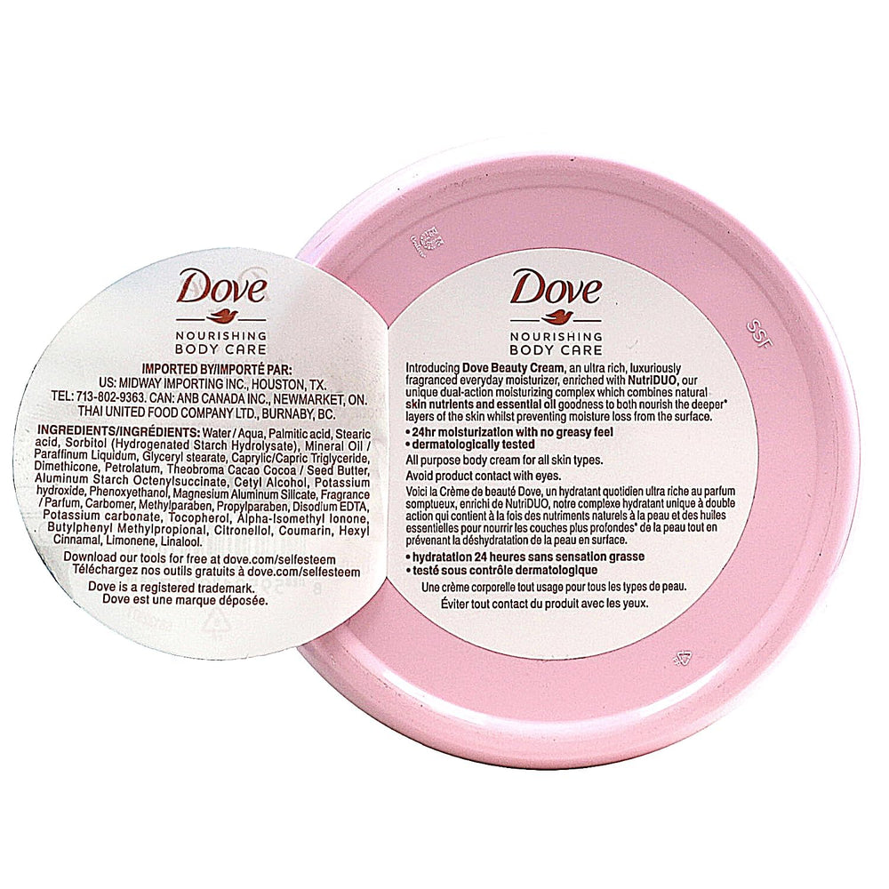 Dove cream being applied to hand for quick absorption and soft skin