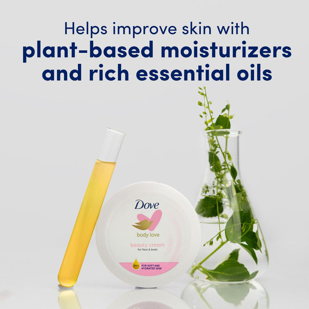 Dove jar next to coin to show true 2.53 oz portable size
