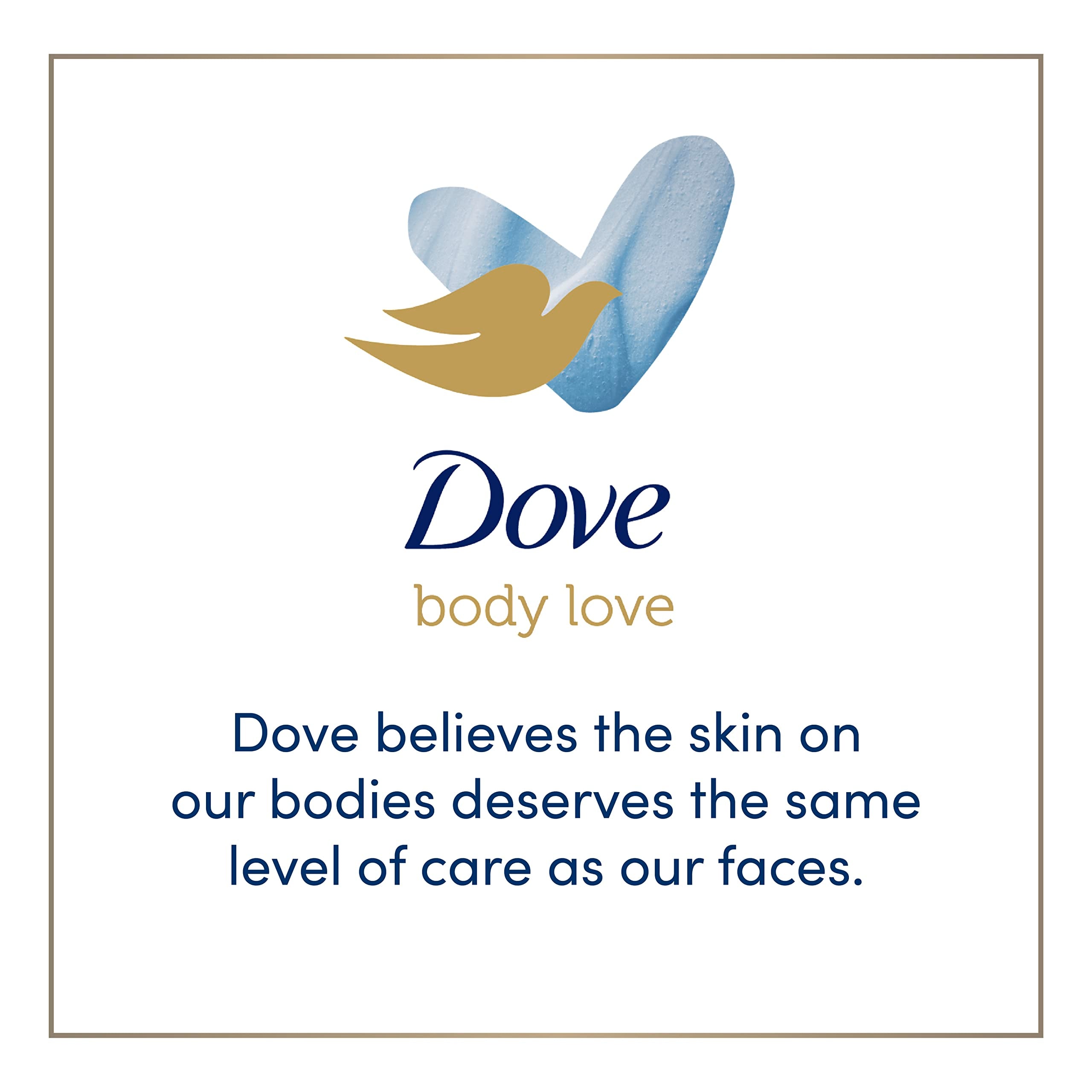 Dove body love open jar top view revealing creamy formula for nourishment