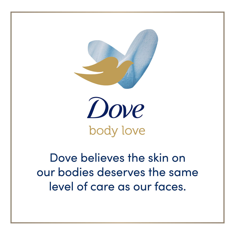 Dove body love open jar top view revealing creamy formula for nourishment