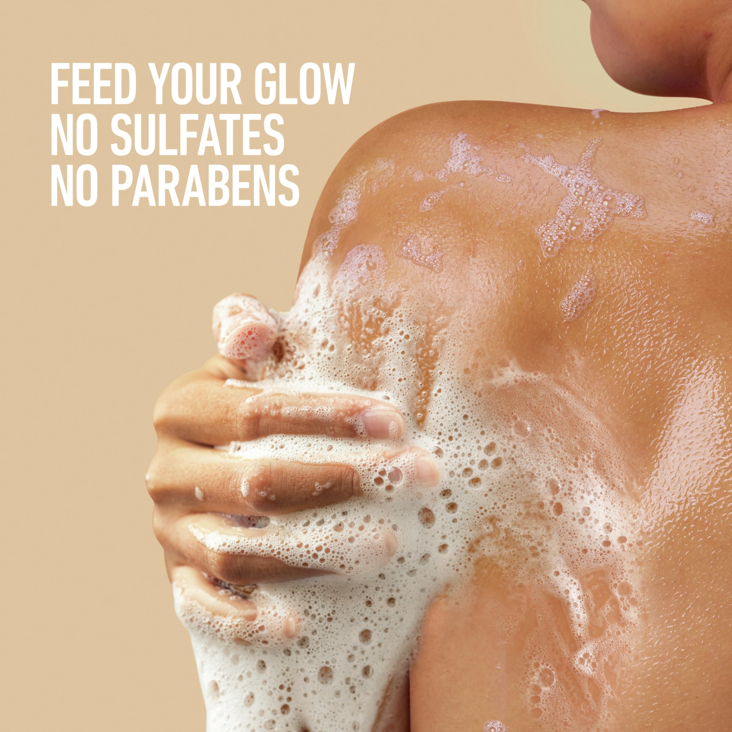 Creamy white lather from Dove body wash showing soft skin hydration benefit