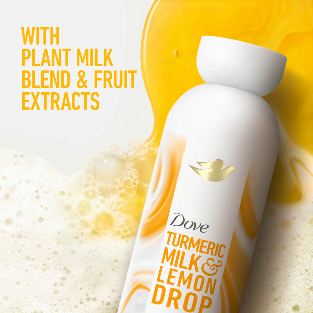 Dove product pouring creamy texture on hand for visible hydration