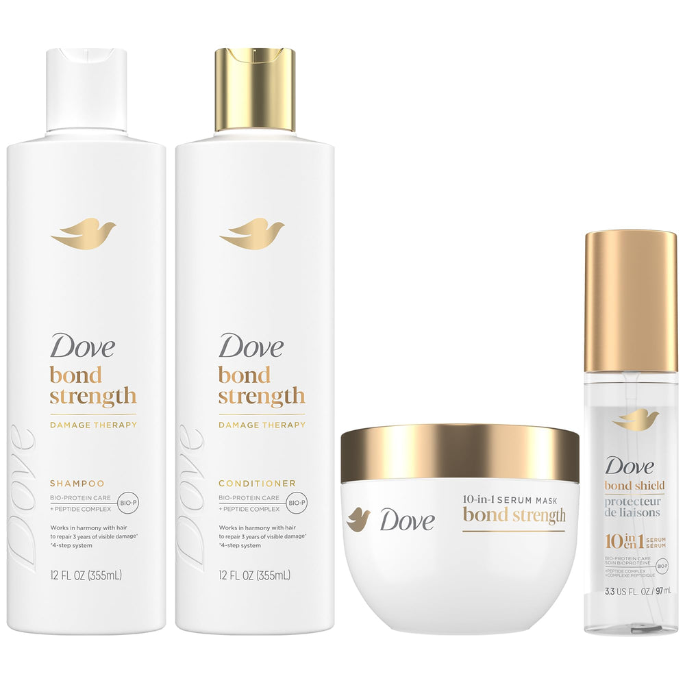Dove front packaging showing full repair set and easy routine benefits