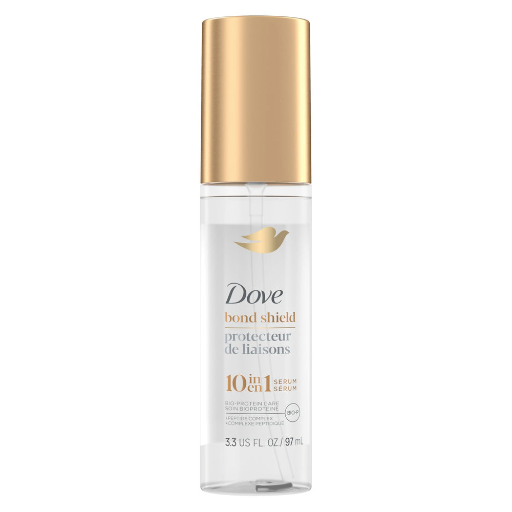 Dove bottle front packaging showing product and benefits