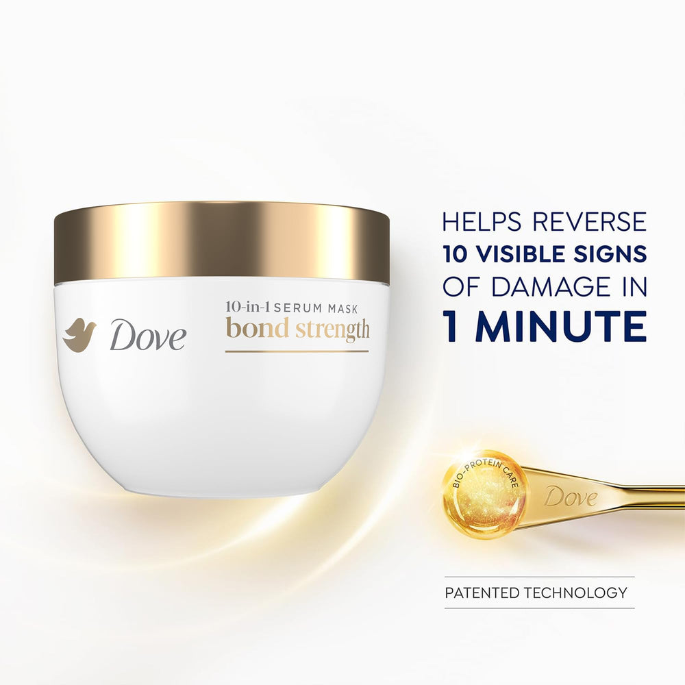 Model applying Dove serum to hair demonstrating improved manageability benefit