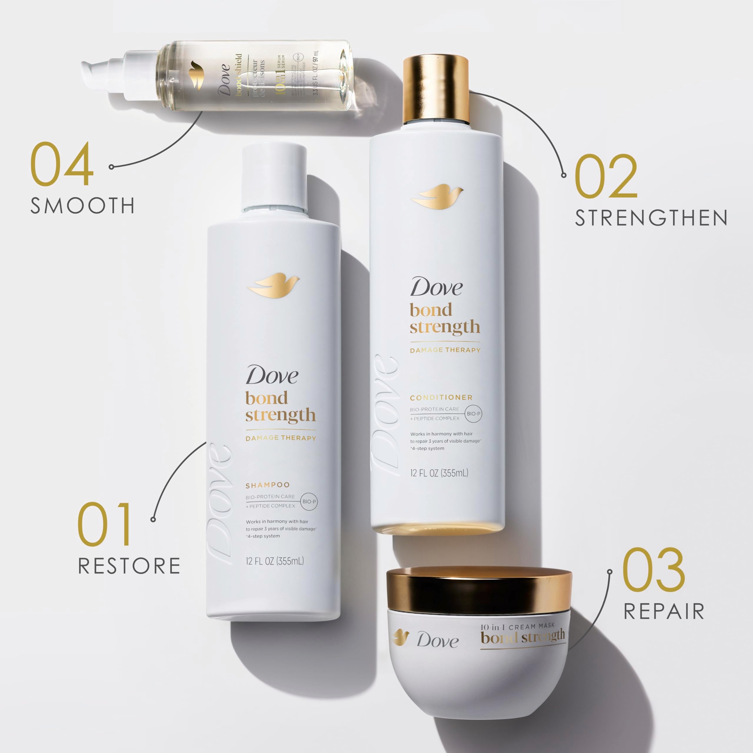 Dove bottle held in hand showing compact 3.3 fl oz size