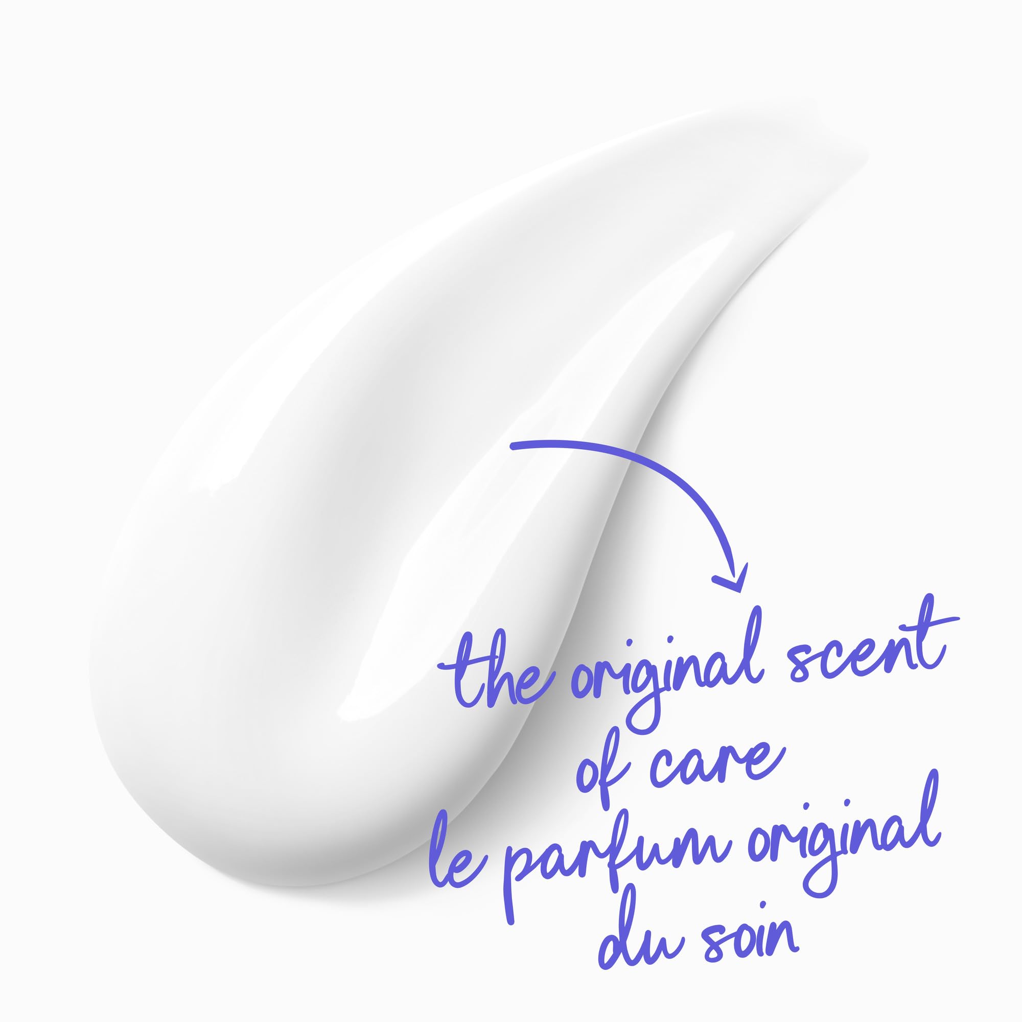 Dove bottle scale comparison beside hand to show 34 oz size and lasting supply