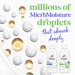Dove bottles beside toothbrush and towel showcasing packed travel convenience