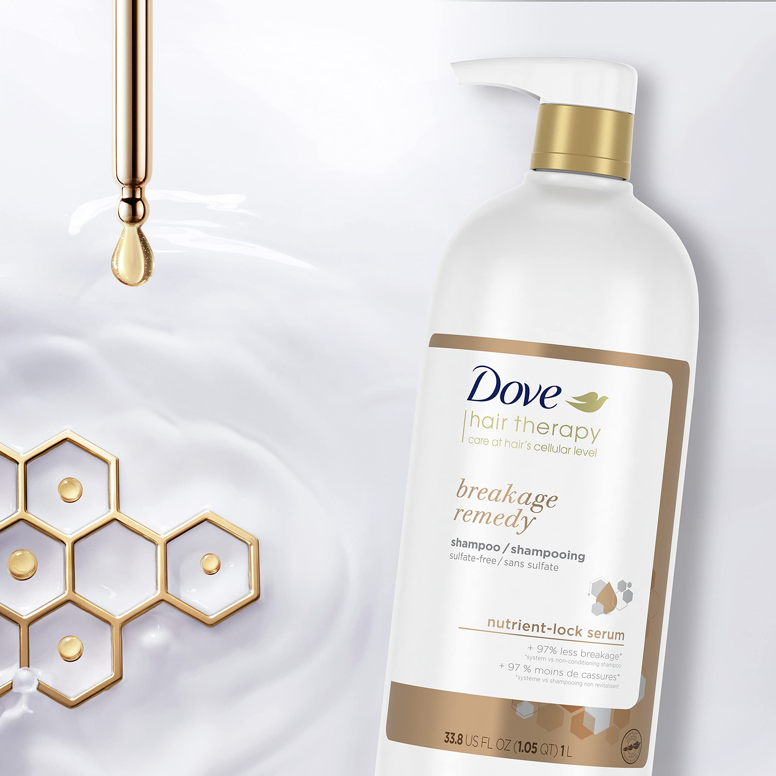 Dove shampoo lather texture demonstrating gentle cleansing and moisture
