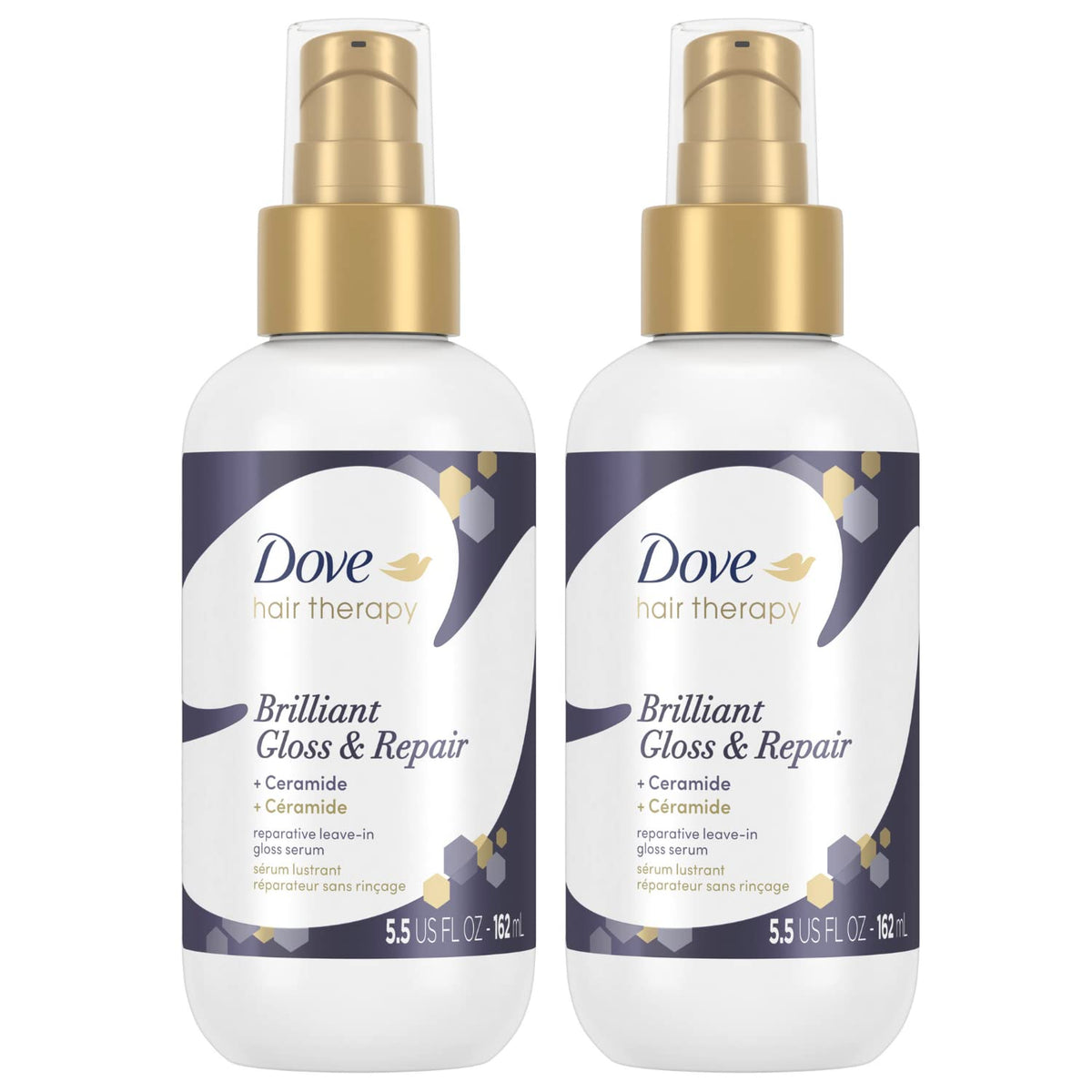 Dove bottle front packaging showing product name and benefits