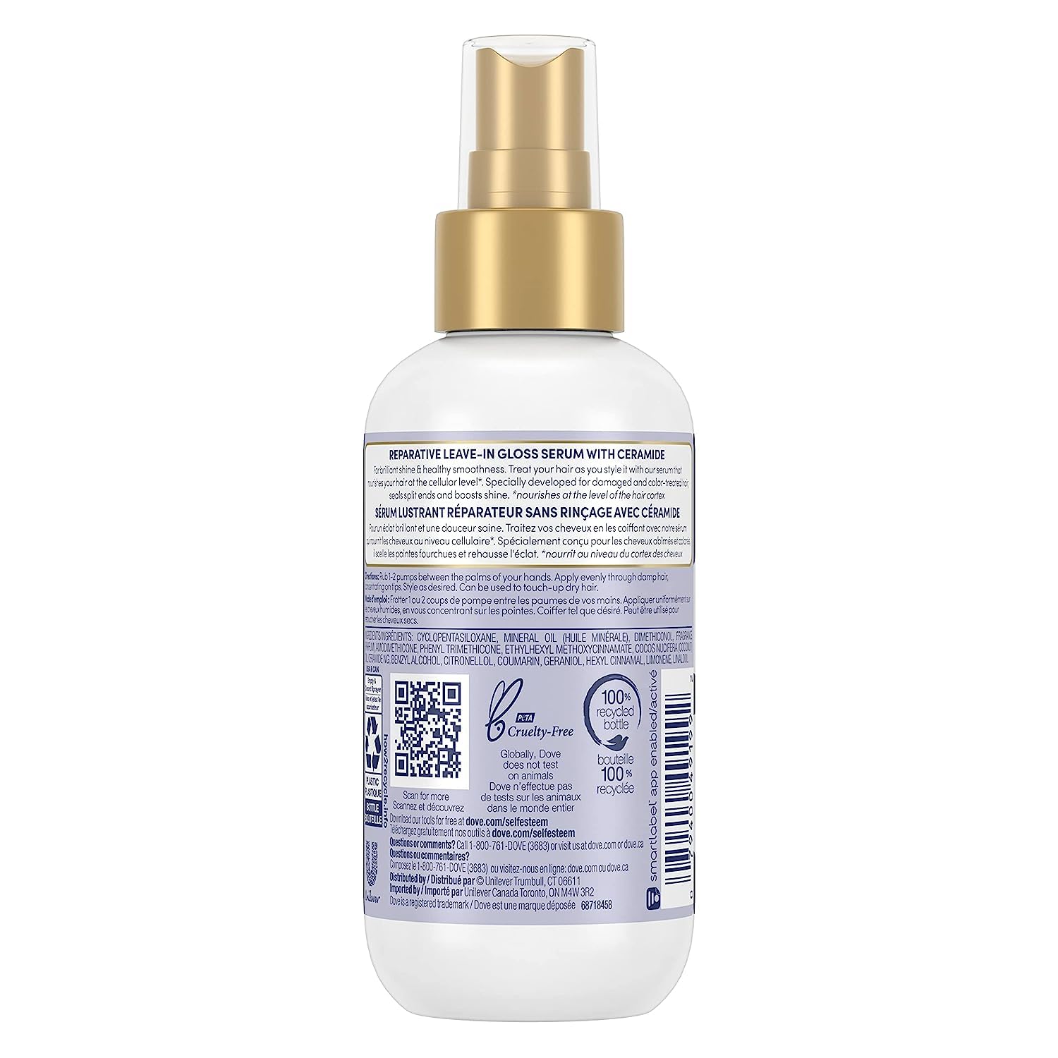 Dove serum texture close-up highlighting smooth lightweight consistency