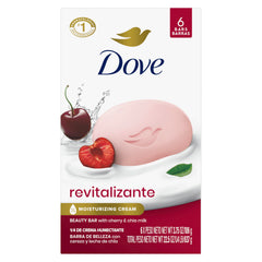 Dove Cherry & Chia Milk front packaging showing moisturizing bars benefit