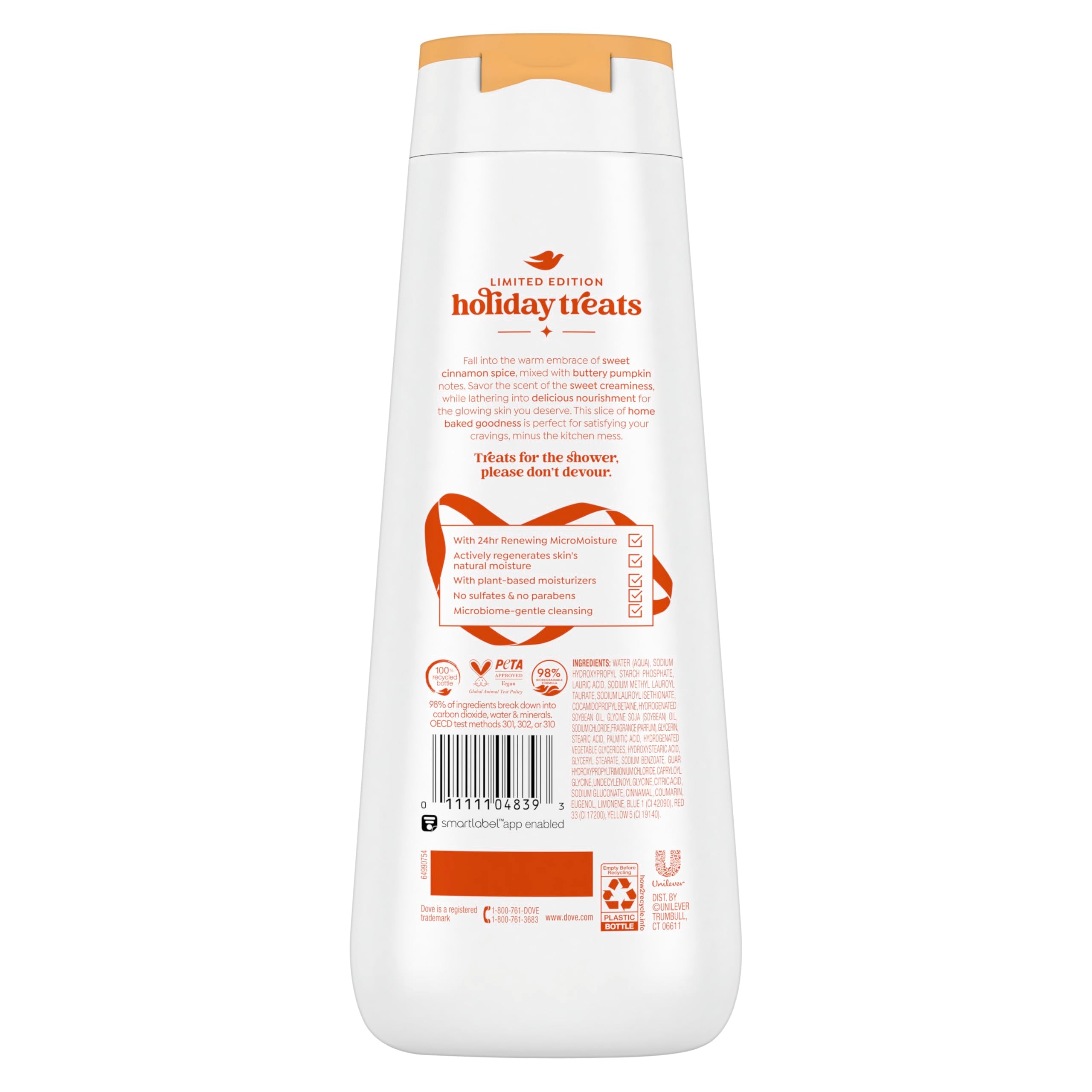 Dove pump close-up highlighting easy dispensing and waste reduction benefit